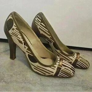 Stylish Brown Patterned Women's Heels